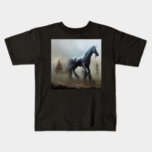 Horse In Post Apocalyptic World Kids T-Shirt